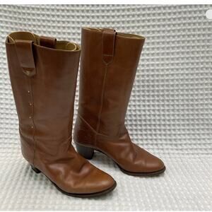 Vintage Gucci Riding Boots in Brown Leather - Size 6